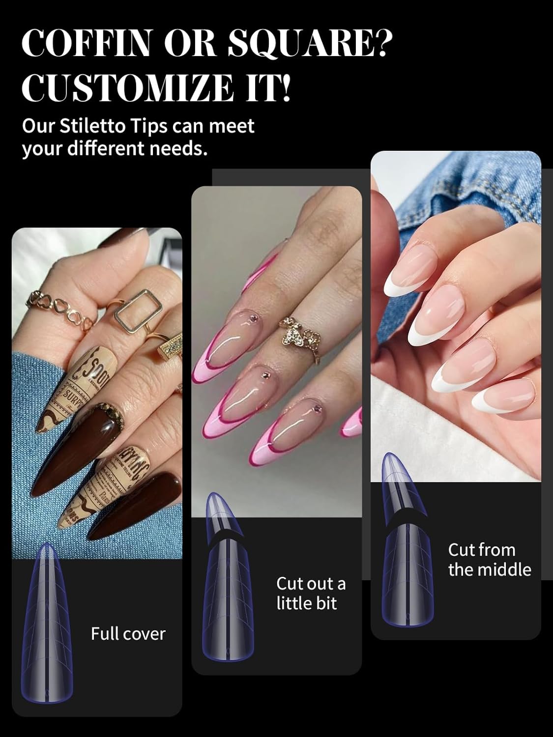 EBANKU Dual Forms for Poly Nail Gel, 288PCS 12 Colors Dual Nail Forms Extension Molds Stiletto Coffin Square Acrylic Nail Tips 12 Shapes for Builder Gel Manicure Nail Art Design Salon DIY at Home