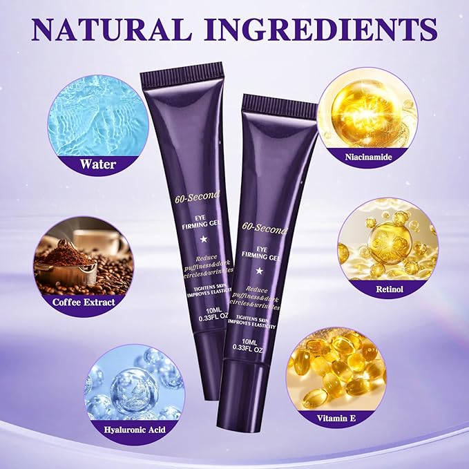 2PCS 60-Second Eye Effects Age-Defying Tinted Firming Gel, 60 Second Eye Firming Gel, Firming eye skin, Reduce Eye Skin Problems