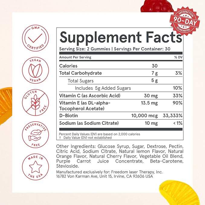 iRestore Hair Gummy Vitamins, Vegan Biotin Gummies for Hair Skin and Nails, Hair Growth Gummies for Women & Men, Biotin 10,000mcg, 3PK