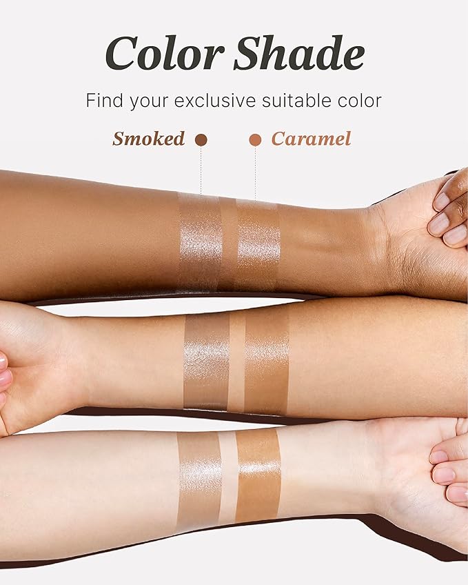 Glint Sheer Bronzer Stick (Smoked, 0.24oz) - Creamy Buildable, Blendable Formula for Natural Contour, Long-Lasting, Smooth, Versatile Use. Korean Makeup. Nose, Face, Cheeks.