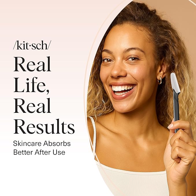 Kitsch Dermaplane Razor for Women Face - Face Razors for Women and Men - Eyebrow Trimmer, Shaver, Recycled Plastic Dermaplaning and Skin Care Tool - Black, 12 pcs