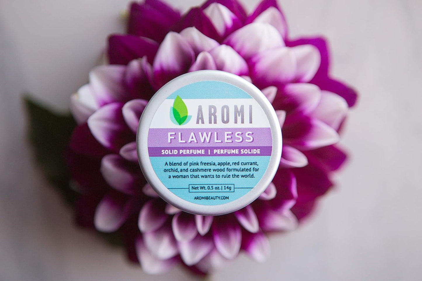 Aromi Solid Perfume | Vegan, Cruelty-free, Best Solid Perfume, Affordable Women's Gift, Travel-Sized, TSA-Approved, Indie Beauty, Artisan Scent, 0.5 oz, (Flawless)
