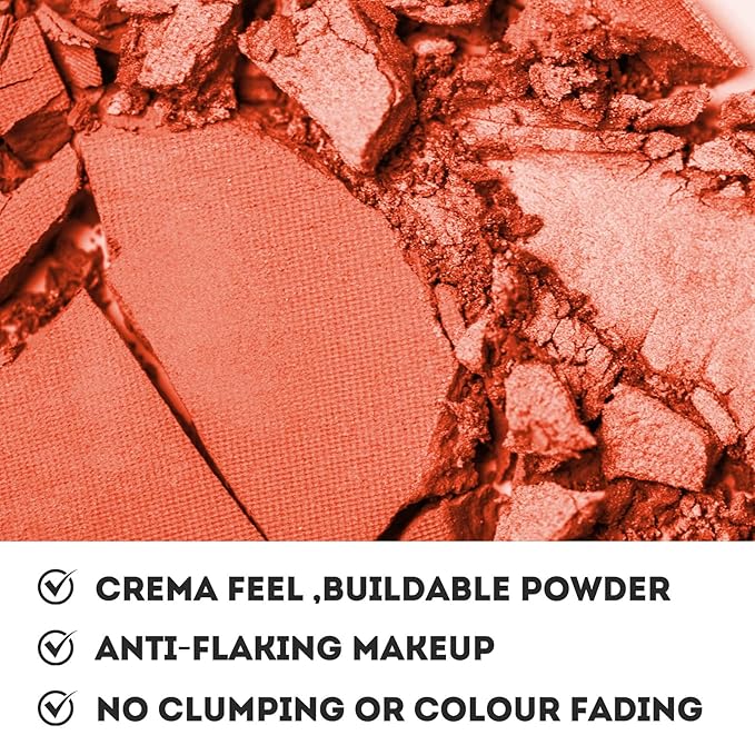 Face Blush for Cheeks Waterproof Cream Blush makeup, Soft Face Blush Natural Makeup Lightweight & Natural Matte Finish Long Lasting Makeup Easy to Smudge and Apply Blushes for Beginne(Coral Orange)