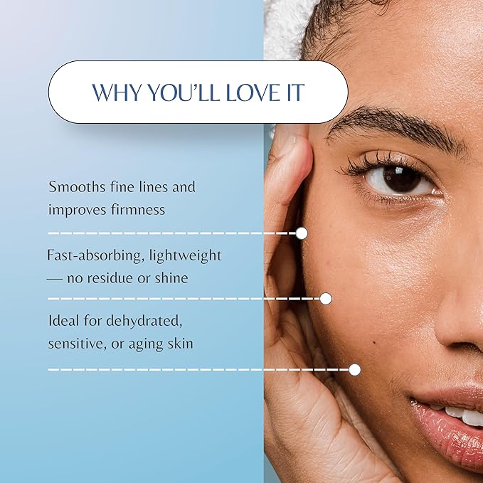 Marine Collagen Serum for Mature Skin - Advanced Anti-Aging Formula with Hydrolyzed Collagen, Moisturizing Panthenol, Glycogen. For All Skin Types, Daily Use, Perfect Base