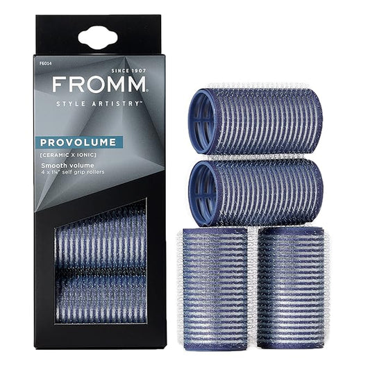 Fromm ProVolume 1.25" Self-Grip Ceramic Ionic Thermal Hair Rollers, 4 Count, Salon Quality Hair Curlers for Shorter or Medium Length Hair, Bangs and Tighter Curls