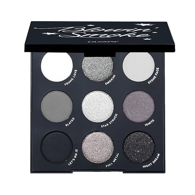 ColourPop Blowin' Smoke Eyeshadow Palette - Silver Eyeshadow and Smokey Eye Eyeshadow Palette with Metallic and Matte Finishes - High-Pigment Eye Makeup with a Long-Wearing Formula (0.3 oz)