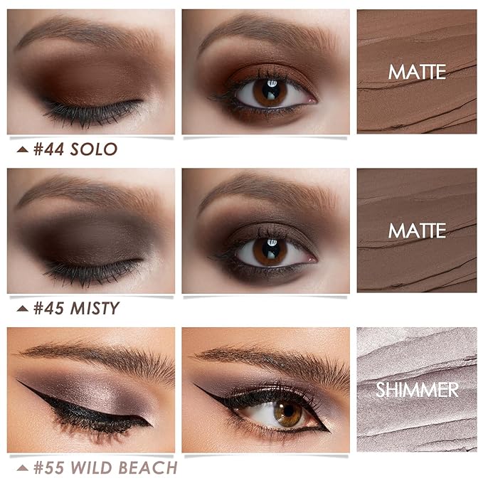 FOCALLURE 3PCS Cream Eyeshadow Stick Sets,Matte and Shimmer Eye Brightener, High Pigmented Crease-proof Pencil,Long Lasting Eye Shadow Highlighter Makeup,Silver Mocha