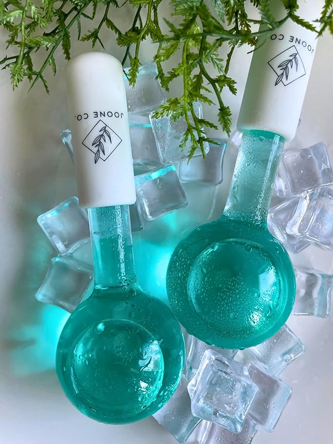 Ice Globes for Face - 2 Pack Cryo Globes for Face, Neck, & Eyes - Skin Care Tools for Dark Circles, Wrinkles, & Collagen Production - Facial Globes for Daily Beauty Routines
