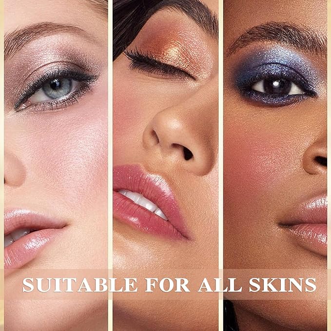 3 Colors Blush Palette,Matte Contour Makeup Blush for Cheeks,Waterproofing Highly Pigmented Face Cheek Blusher with Make Up Brush A12