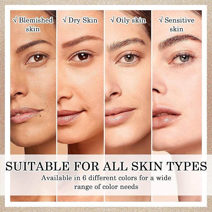 6 Colors Correcting Concealer Cream Contour Palette,Long Lasting Concealer Cream Makeup Palettes with Concealer Brush,Multi-purpose Contouring Liquid Foundation Makeup Kit