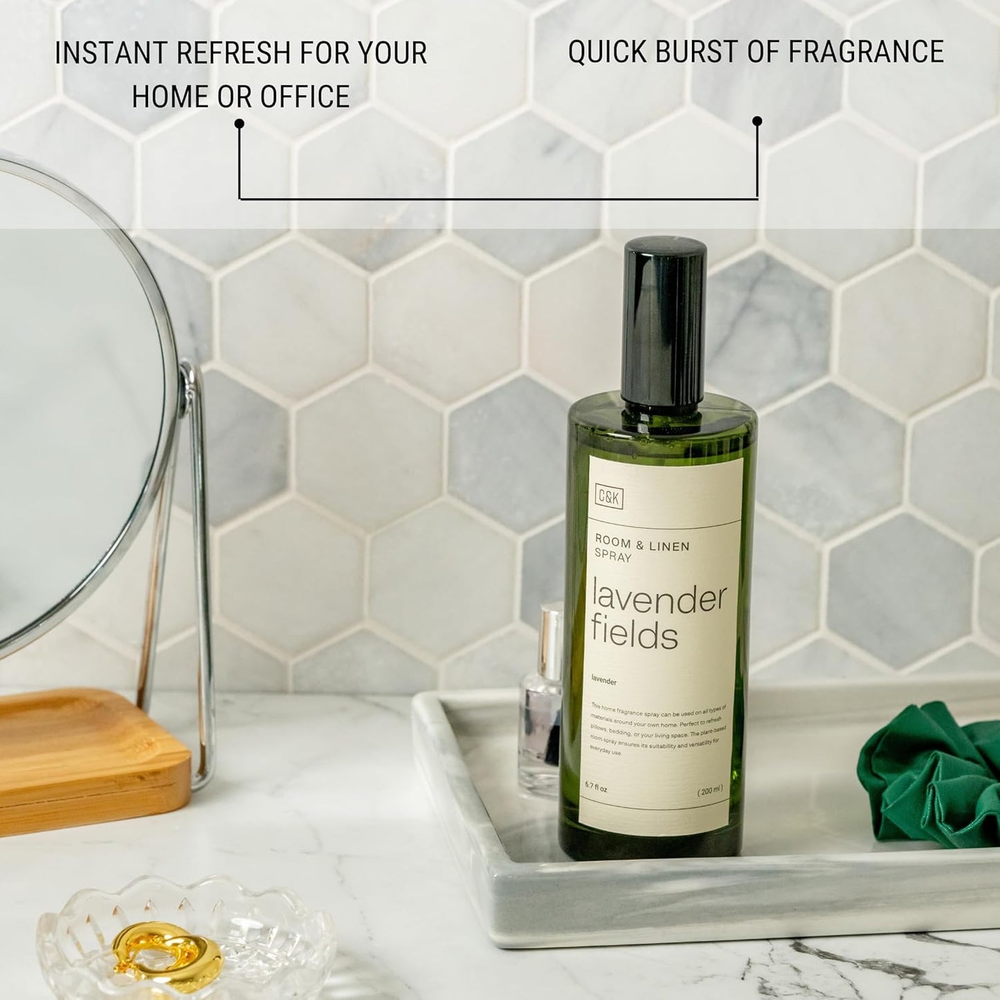 Craft & Kin Lavender Room Spray for Bedding, 6.76 oz, Pillow Spray, Long-Lasting Room Freshener, Soothing Aroma Mist for Home & Washroom