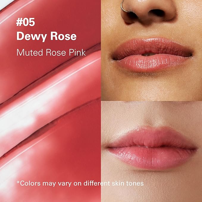 Melixir Vegan Lip Butter #05 Dewy Rose(+11 more colors), Deep Nourishing Tinted Lip Balm for Dry Lips, Bee-Free, Petrolatum-Free, Plant-Based, Hydrating for Cracked and Chapped Lips, Travel Essentials