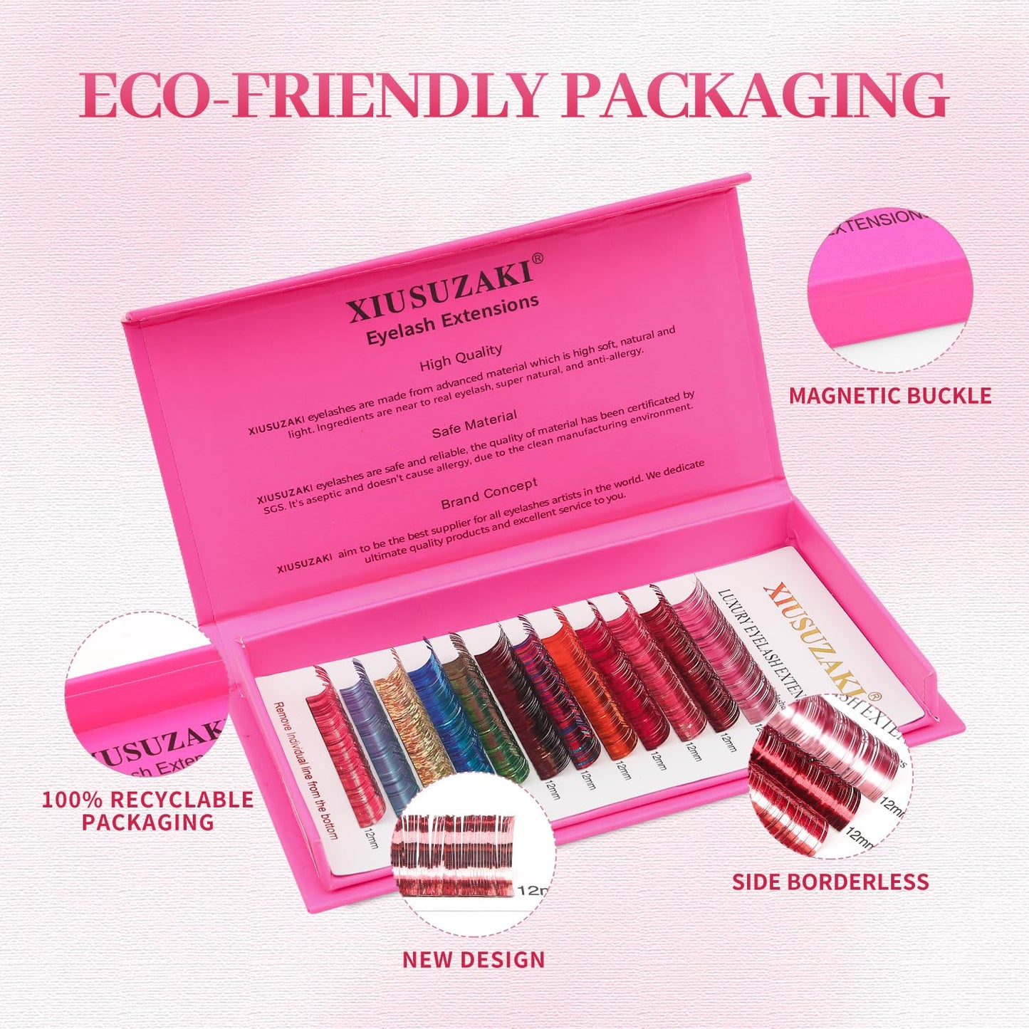 Glitter Spike Tinsel Eyelash Extensions 0.07 Colored Lashes Extension C Curl Lashes 14mm Lash Extensions Soft False Eyelashes Volume Lashes 12 Rows Professional Use(Glitter,0.07-C,14mm)