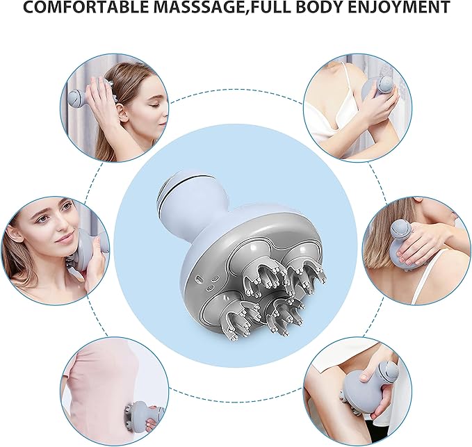 COMFIER Electric Scalp Massager Hair Growth,Handheld Head Massager for Headaches,84 Massage Nodes,Hair Massager,Deep Kneading and Stress Relief,Head Scratcher,Ideal Gifts for Mom,Dad,Women,Men