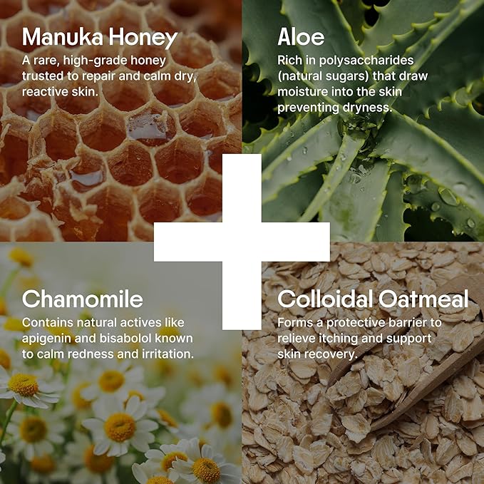 Clearbody Organics Colloidal Oatmeal Eczema Cream with Manuka Honey - 4 oz - Plant-Based Moisturizer & Eczema Ointment for Dry, Itchy Skin Relief