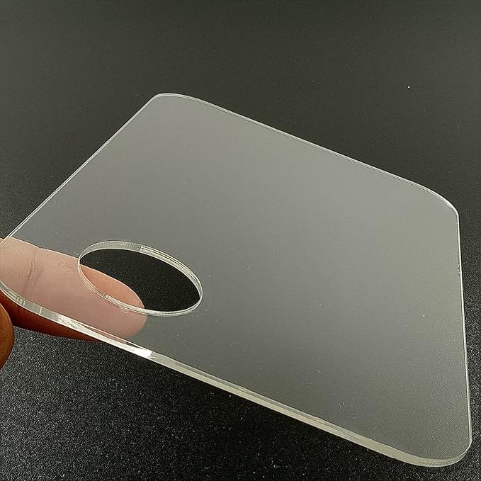 Set of 2 Acrylic Makeup Palette and Metal Spatula Acrylic Cosmetic Palette Cosmetic Artist Palette Mixing Palette with Spatula Nail Art Eye Shadow Lipsticks Mixing Makeup Tools, 10 x 15cm