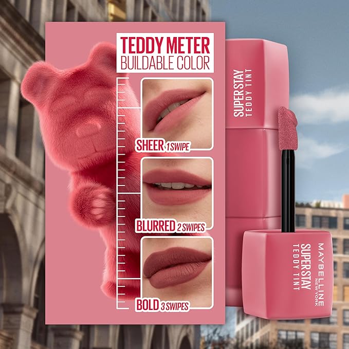 Maybelline Super Stay Teddy Lip Tint, Long Lasting Matte Lipstick For Up To 12HR Wear, July Forever, 1 Count
