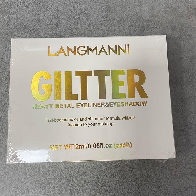 LANGMANNI 10Pcs Liquid Glitter Eyeshadow Korean Makeup Set, Shimmer,Pigmented,Long Lasting,Quick Drying,Easy to Apply Crystals Glitter Eyeshadow (10pcs Set)