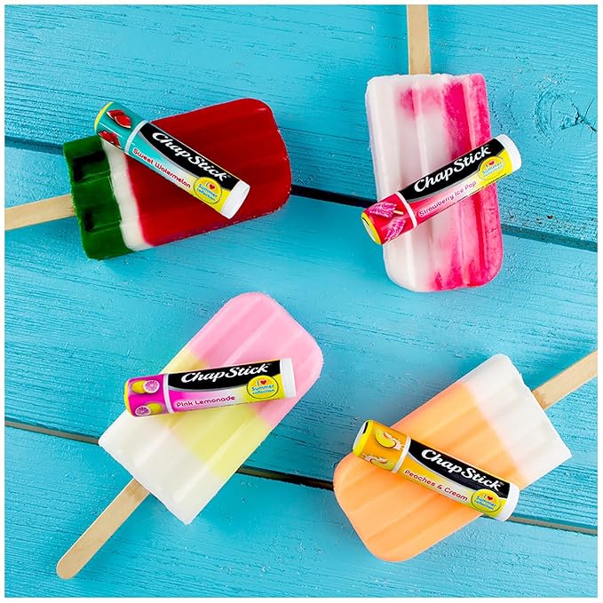 ChapStick Lip Moisturizer, Strawberry Ice Pop, 12-Pack – Limited Edition Bulk Lip Balm, Sweet & Refreshing, 0.15 Oz Ea