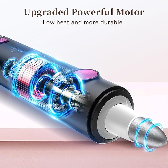 Electric Nail Drill, 8-in-1 Cordless Electric Nail File with LED Light, 5 Speeds Rechargeable Manicure and Pedicure Kit Hand Foot Care Tool for Nail Grinder Trim Polish for Women Baby