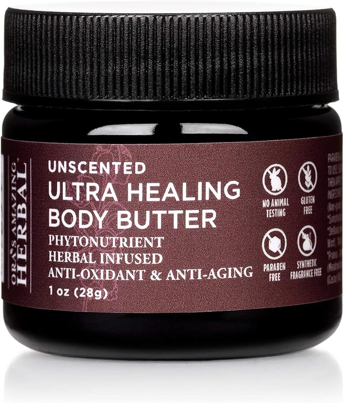 Ora's Amazing Herbal, Eczema Relief, Touchy Skin Salve, Ultra Healing Body Butter, Eczema Cream, Eczema Balm, Herbal Salve, Travel Size, 1oz each