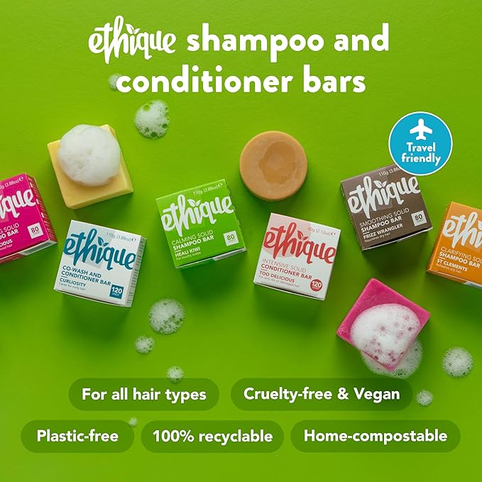 Ethique Curl Defining Solid Sulfate Free Shampoo Bar for Curly Hair - Professor Curl - Vegan, Eco-Friendly, Plastic-Free, Cruelty-Free, 3.88 oz (Pack of 1)