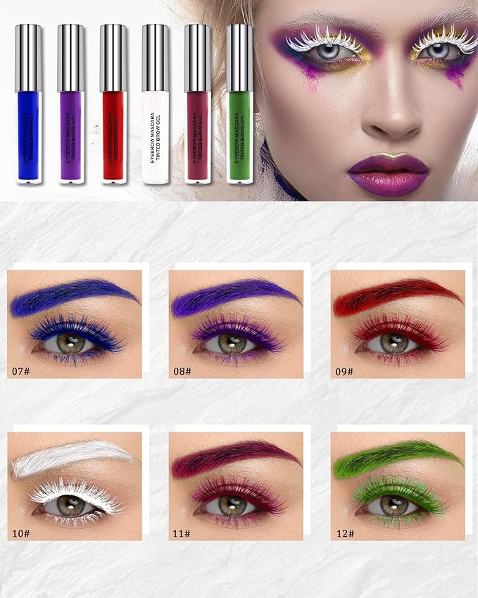 Tinted Eyebrow Gel Mascara- 1Pcs Long Lasting Waterproof Burgundy Tinting Eye Brow Glue Colored Mascara, Dark Red Brow Filler Curling rimel de pestañas, Mother's Day Eye Makeup Gift for Women Girl-#11