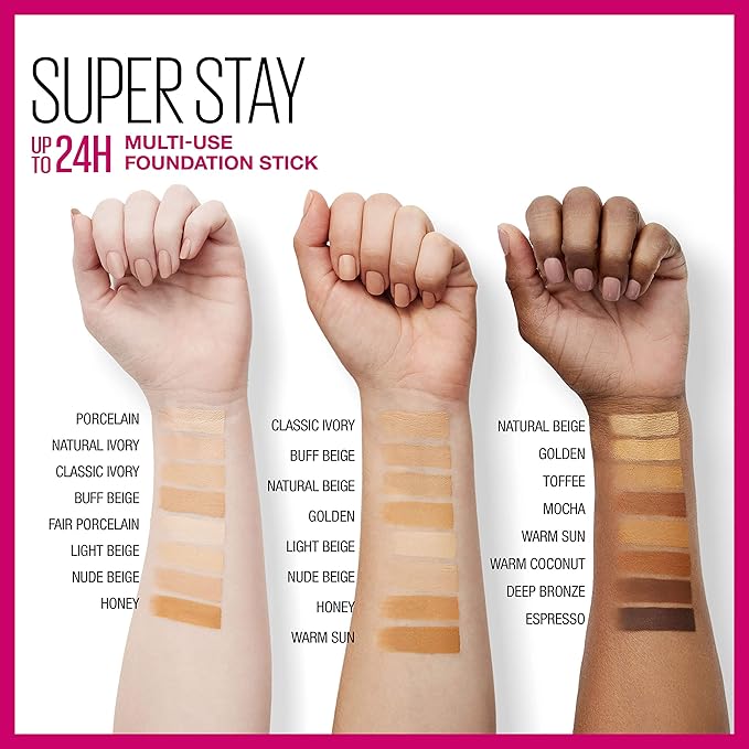 Maybelline New York Super Stay Foundation Stick for Normal To Oily Skin, Deep Bronze, 0.25 Ounce