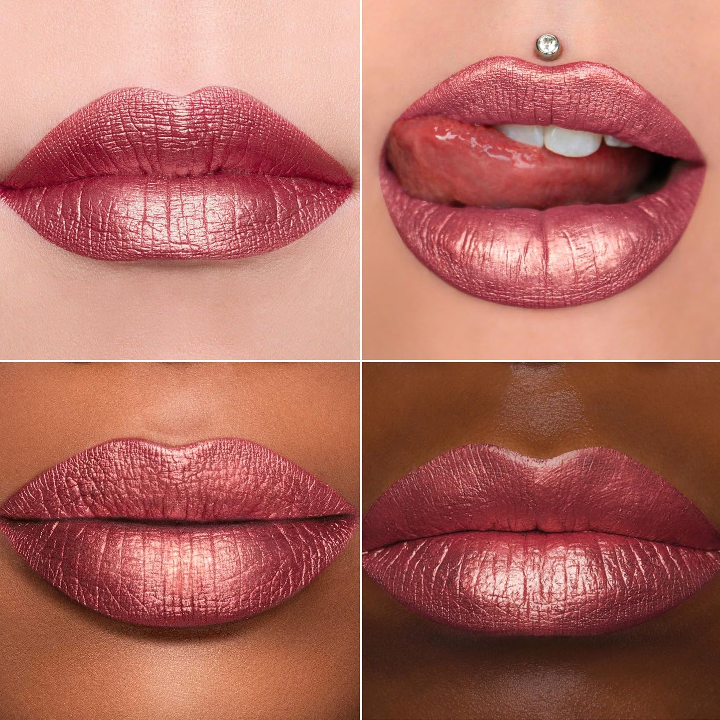 MAKI YIKA 3Pc Metallic Lipstick Long Lasting, Hot Pink Red Brown Glitter Lipsticks, High Shine Lipstick No Smudge No Transfer Liquid Lip Gloss (Hot Pink/Red/Brown)