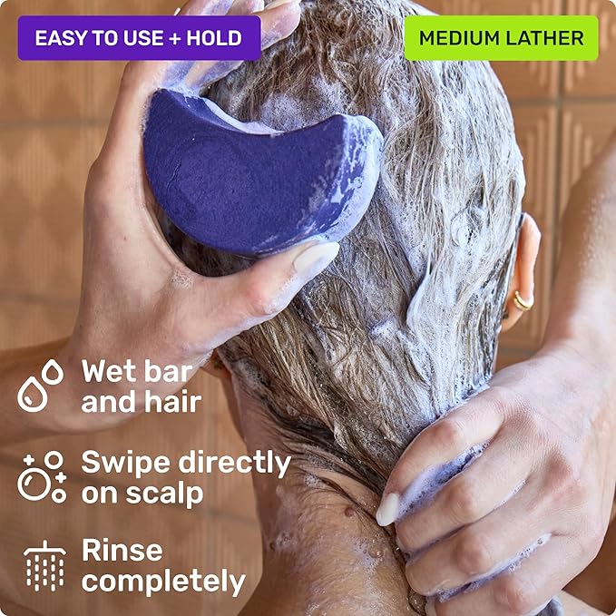 Ethique Purple Shampoo Bar for toning brassy hair - Plastic-Free, Cruelty-Free, Vegan, 3.88 oz - Formerly Tone It Down
