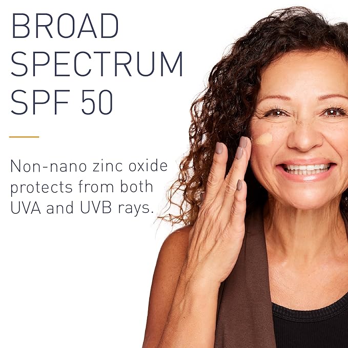 Brush On Block Tinted Mineral Sunscreen Moisturizer SPF 50 | Tinted Face Moisturizer with Sunscreen Broad Spectrum | Hydrating Hyaluronic Acid, Zinc Oxide Protection, 1.7oz, PA ++++, Made in USA