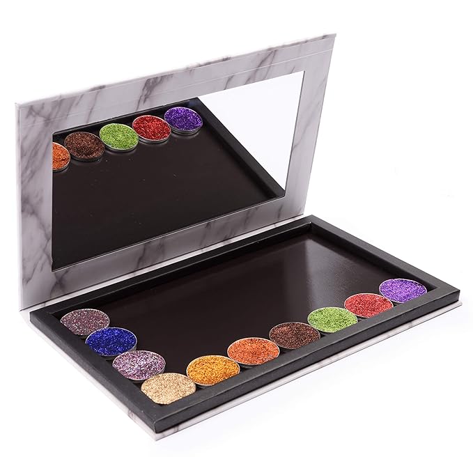 Magnetic Palette Marble Empty Makeup Palette with Mirror for Eyeshadow Lipstick Blush Powder (White)