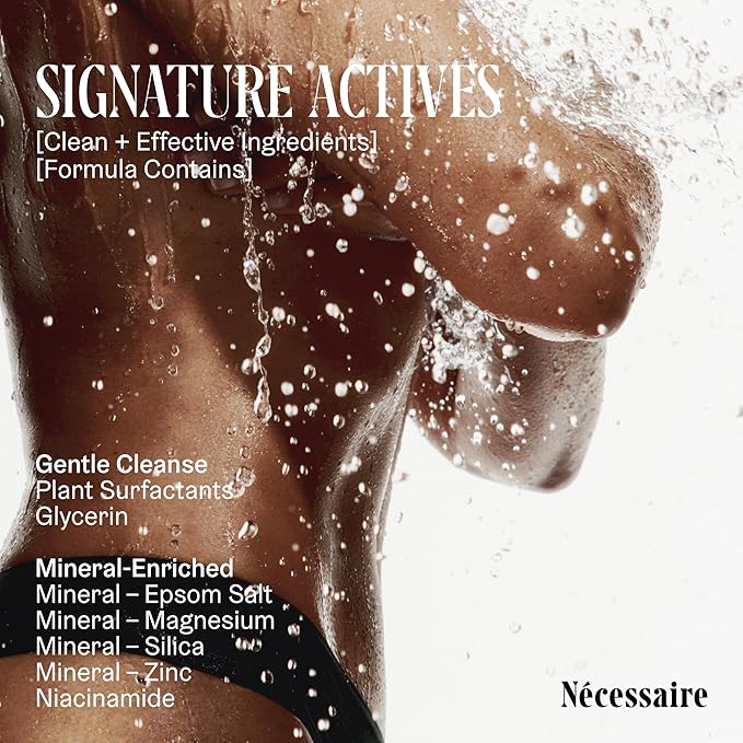 Nécessaire The Body Wash Santal. Natural Body Wash for Women & Men, Therapeutic Shower Gel with Epsom Salt + Minerals. Gel Cleanse,16.9 fl oz.
