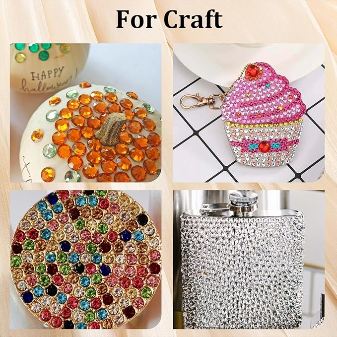 Colorful Face Gems for Makeup Set, Flatback Gorgeous AB Gems+Mixed-Colored Chameleon Crystals with Makeup Glue+Picker Pencil+Tweezer+Dual-End Dotting Tool for Eye Body Hair Make-up and Nail Art Deco