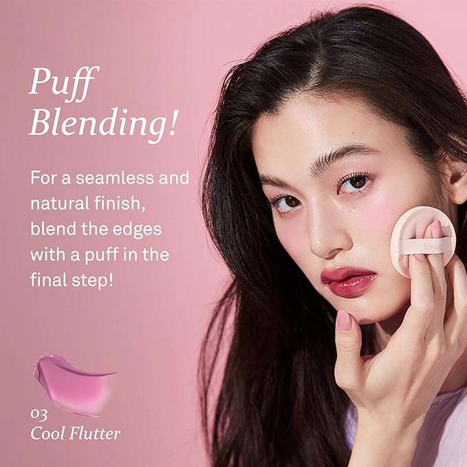 hince Dewy Liquid Cheek 6g Raw Glow Liquid Blush for Cheeks Vegan Dewy Cheek Tint Glass Skin Lightweight Liquid Blush Weightless Watercolor (COOL FLUTTER, LC003)