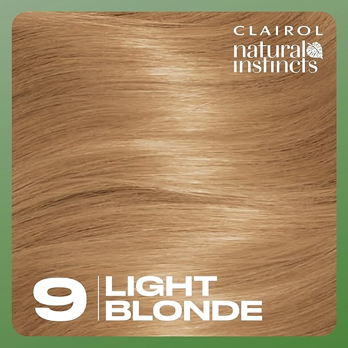 Clairol Natural Instincts Demi-Permanent Hair Dye, 9 Light Blonde Hair Color, Pack of 1 - Packaging May Vary