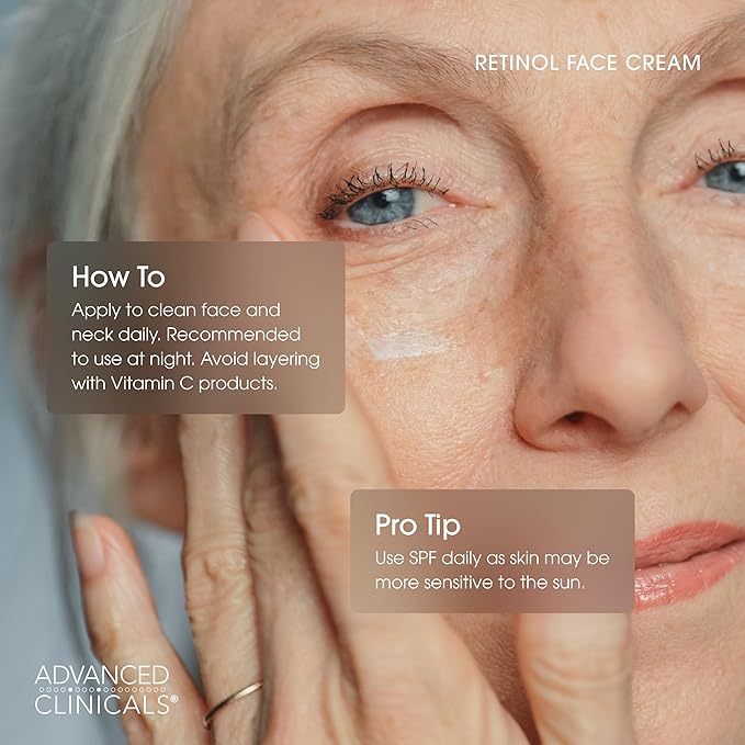 Advanced Clinicals Retinol Cream Face Moisturizer | Encapsulated Retinol Lotion For Face With Ferulic Acid + Vitamin E To Soften Appearance Of Crepey Skin & Look of Fine Lines & Wrinkles, 2.5 Fl Oz