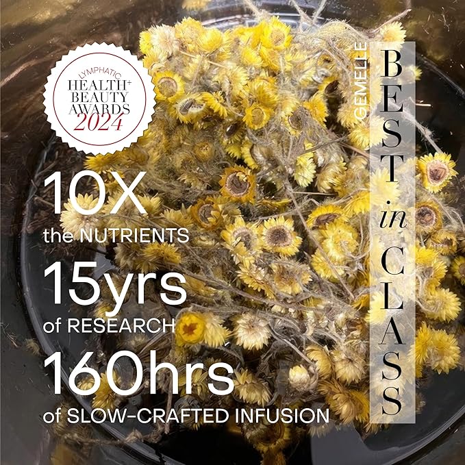 GEMELLE Lymphatic Anti-Aging Face Oil | 10x Award Winner | Vitamin C,E,A | Moisturize, Repair & Protect | Premium Natural Botanical Oil | Use with Face Massage, Lymphatic Drainage Massager - 30ml