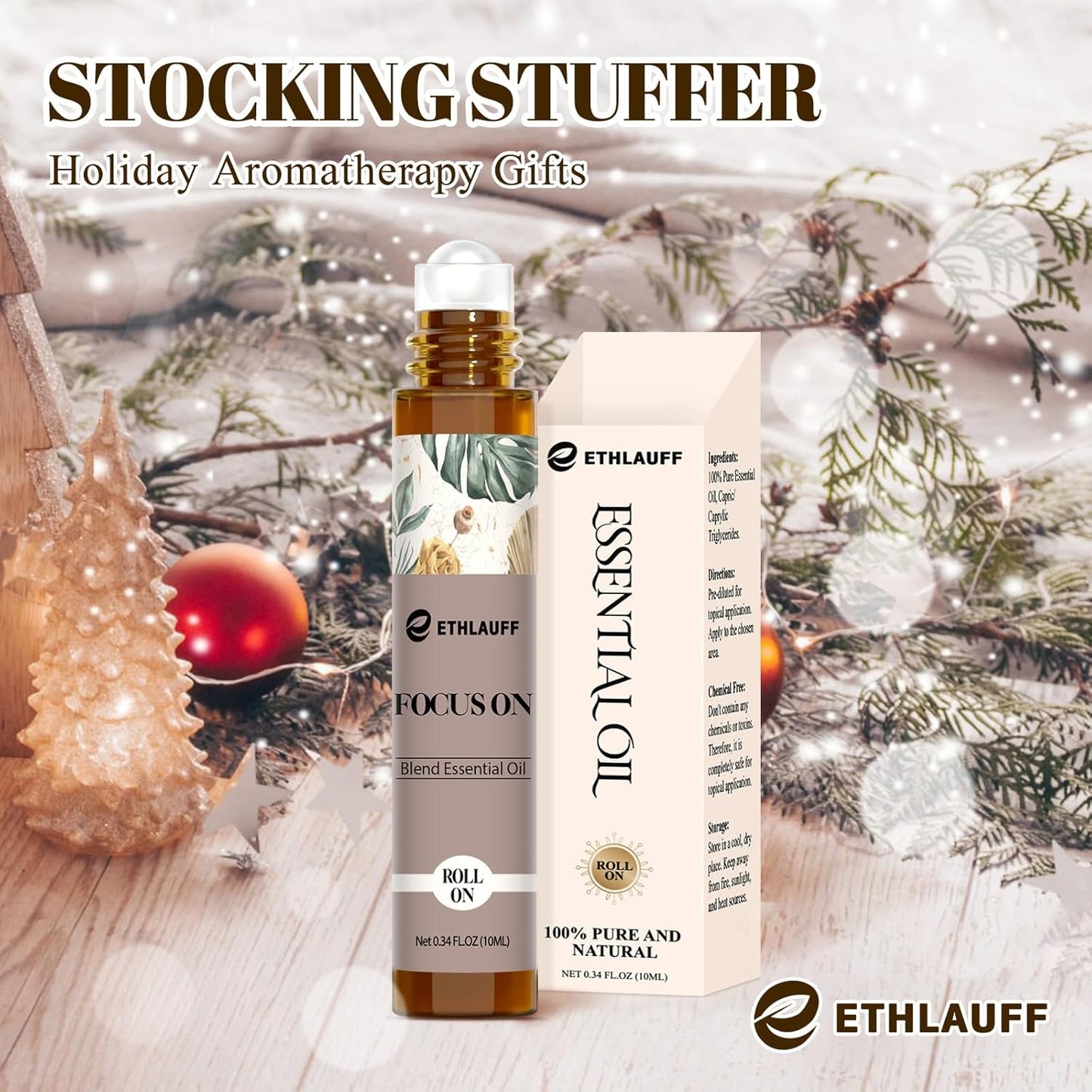 Focus on Essential Oil Roll On Blend, Relaxation Gifts for Women & Men - Head Comfort, Mood Booster, and Restful Sleep - Great Stocking Stuffer