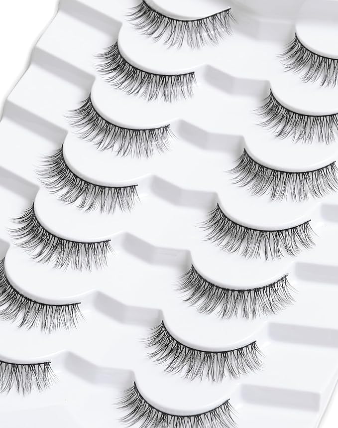 Onlyall Lashes Mink False Eyelashes Natural Wispy Lashes Soft Faux Mink Lashes Fluffy False Lashes DK72
