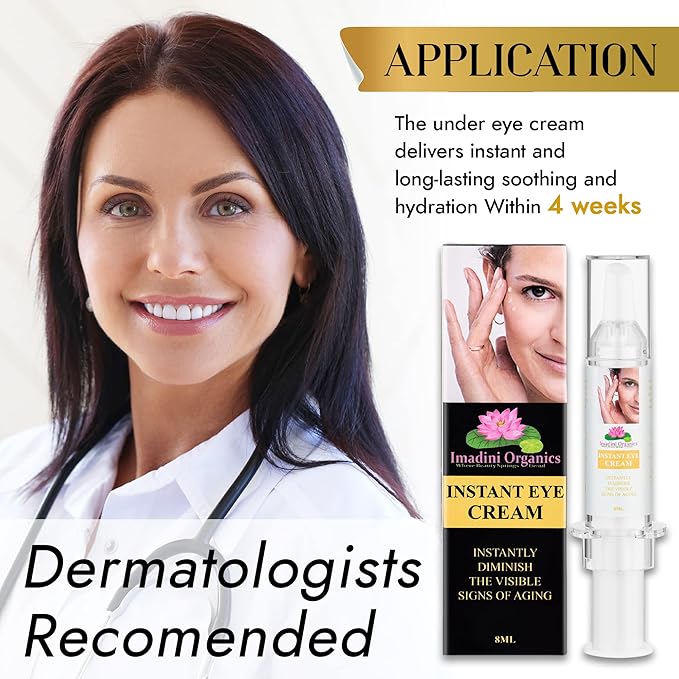 Imadini Natural Eye Wrinkle Cream, Remove Eye Bag Dark Circles, Reduce Puffiness & Eye Wrinkle, Ideal Eye Bag Cream For Both Men & Women– 8ml