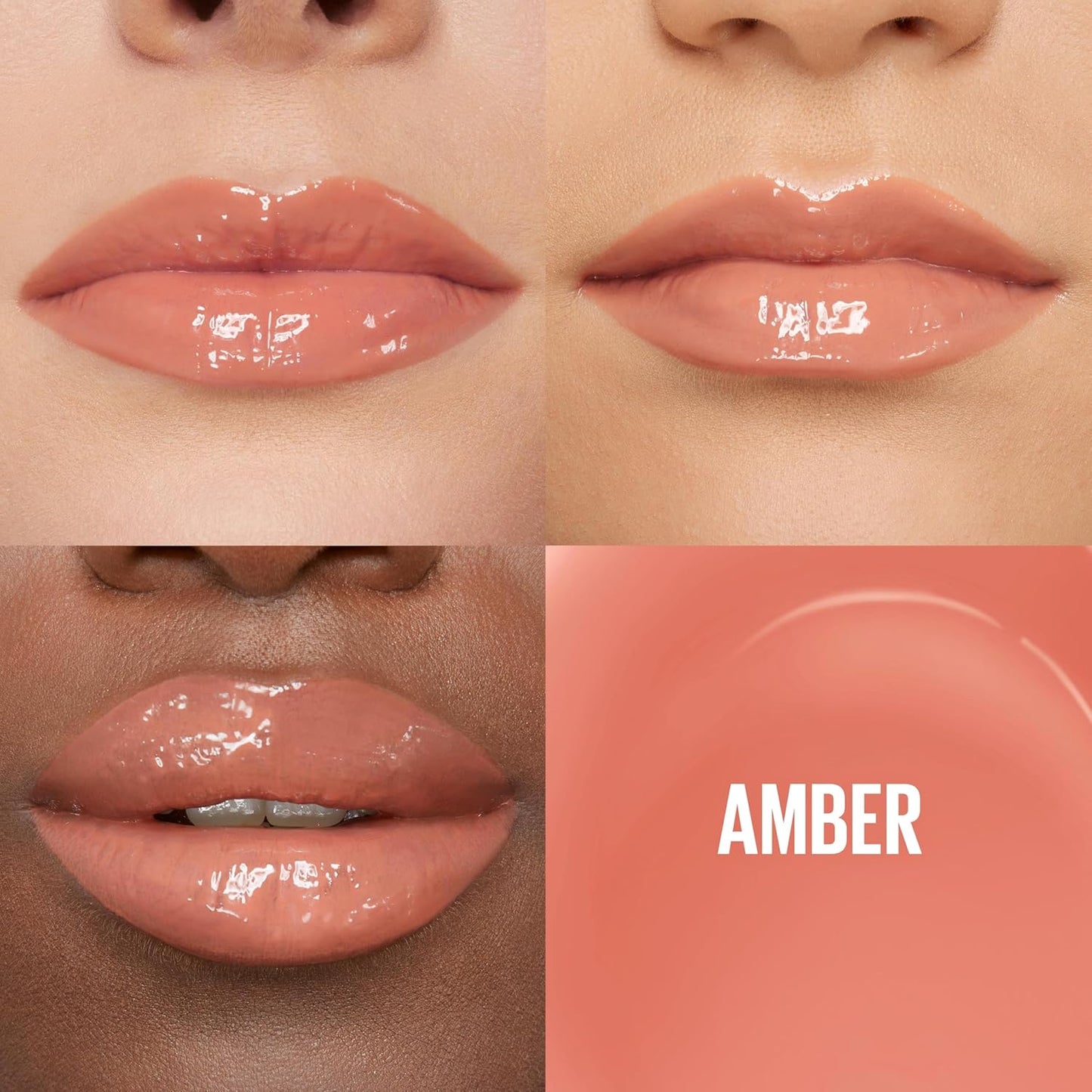 Maybelline Lifter Gloss, Hydrating Lip Gloss with Hyaluronic Acid, High Shine for Plumper Looking Lips, Amber, Cream Neutral, 0.18 Ounce