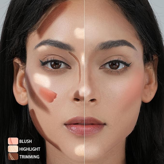 3PCS,Contour Stick bronzer,Liquid Blush,Highlighter,Long Lasting Smooth Lightweight Beauty Wand Set,Vegan & Cruelty-Free (01+02+05, 1.27fl oz)