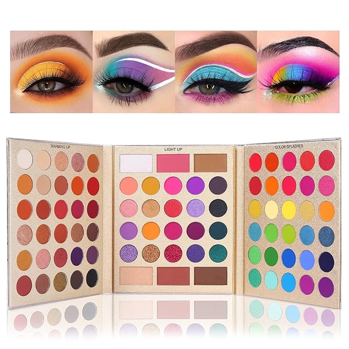 UCANBE Pretty All Set Eyeshadow Palette Holiday Set Pro 86 Colors Makeup Kit Matte Shimmer Eye Shadow Highlighters Contour Blush Powder All In One Valentine's Gift Makeup Pallet