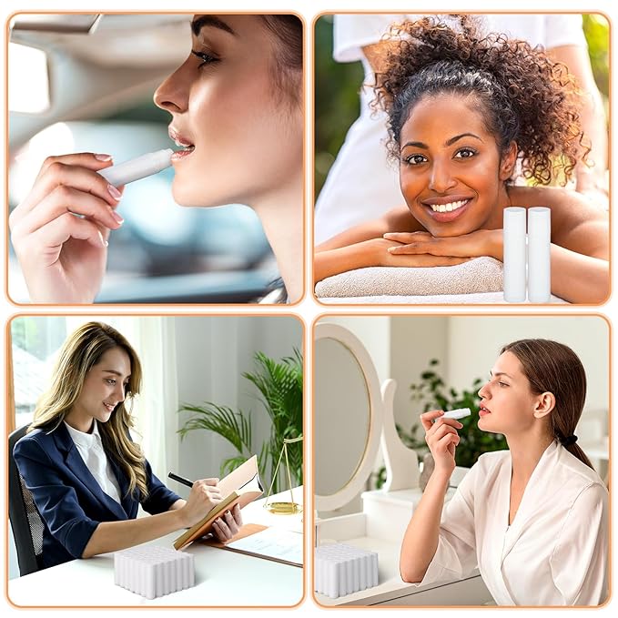 Demissle 300 Pcs Unlabeled Lip Balms Bulk Chapped Stick Blank Mini Lip Balm Gifts Moisturizing Lip Balm Party Favors for Women Homeless Guests Wedding Bridal Shower Baby Shower Favors(Mixed Flavor)