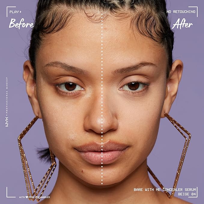 NYX PROFESSIONAL MAKEUP Bare With Me Concealer Serum, Up To 24Hr Hydration - Beige