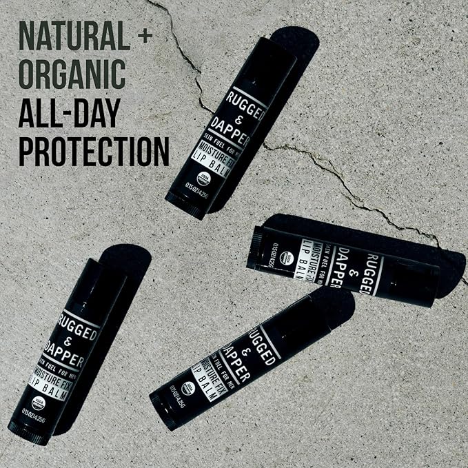 Organic Lip Balm for Men, Mens Chapstick Organic, Mens Lip Balm, Natural Chapstick for Men, Organic Chapstick Mint Lip Balm, Peppermint Lip Balm, All Natural Men's Lip Balm Chap Stick, Lip Therapy