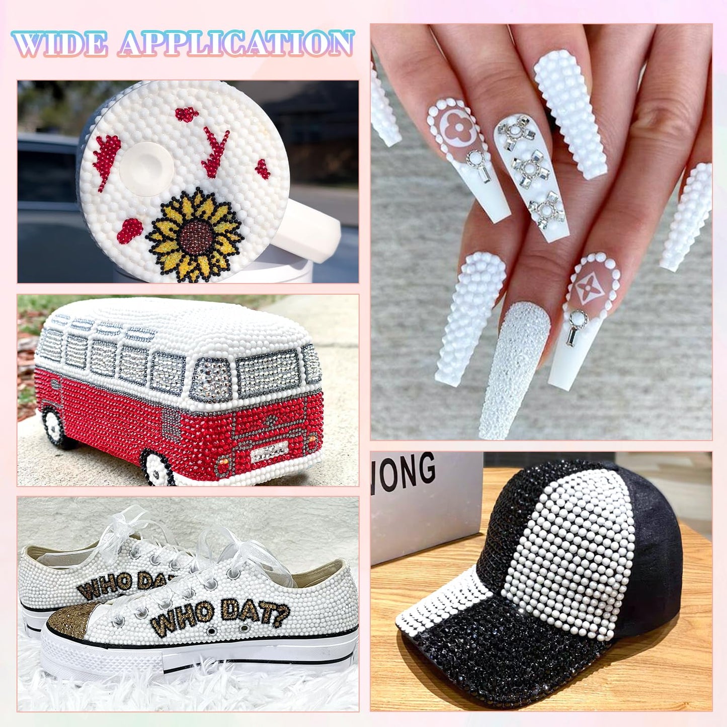 30000Pcs Resin White Rhinestones for Bedazzling Crafting with b7000 Jewelry Glue, Bulk Flatback Gems Bedazzler Kit for Crafts Clothes Shoes Fabric Nail Diamond Art, Assorted Size 2/3/4/5/6mm