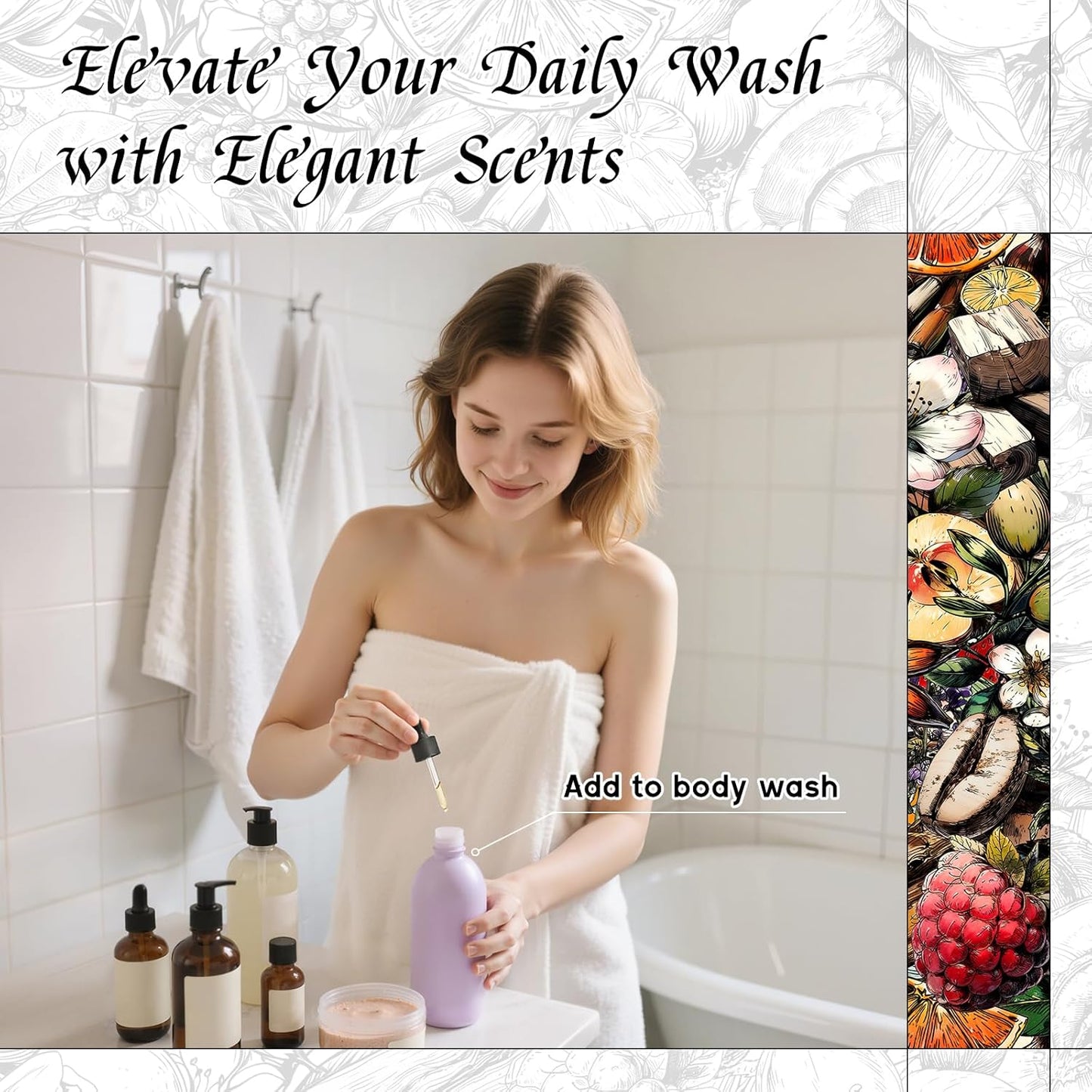 HIQILI Cherry Whispers‌ Fragrance Oil for Soap, Candle Making, Inspired by E.scd Cherry in-t.Air, Wool Dryer Balls, Home Luxury Scents for Laundry & Bathroom Use - 1 Fl Oz