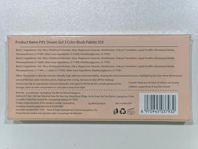 3 Color Matte Pink Blush Palette with Brush, Long Lasting Cheek Makeup, Light and Smooth Blush Powder for Face Beauty